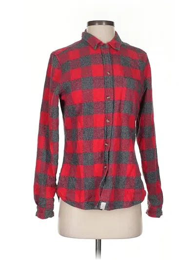 Pre-owned American Eagle Outfitters Long Sleeve Button Down Shirt In Red