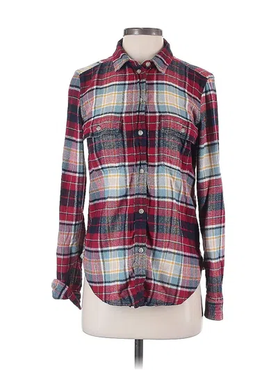 Pre-owned American Eagle Outfitters Long Sleeve Button Down Shirt In Red