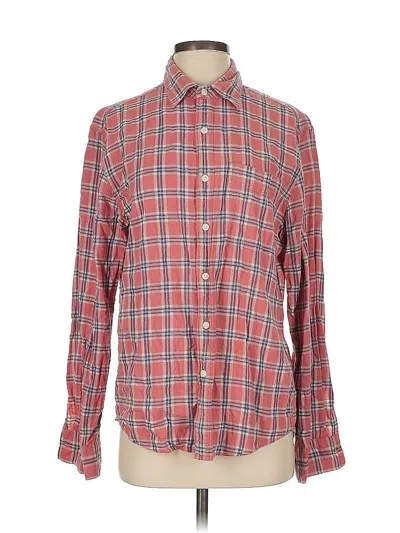 Pre-owned American Eagle Outfitters Long Sleeve Button Down Shirt In Red