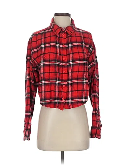 Pre-owned American Eagle Outfitters Long Sleeve Button Down Shirt In Red