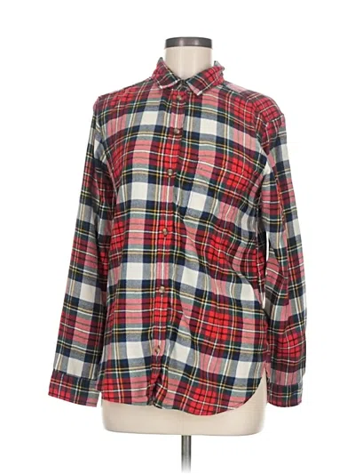 Pre-owned American Eagle Outfitters Long Sleeve Button Down Shirt In Red