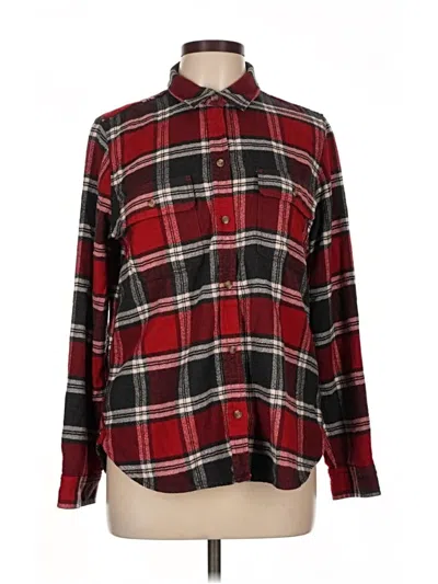 Pre-owned American Eagle Outfitters Long Sleeve Button Down Shirt In Red