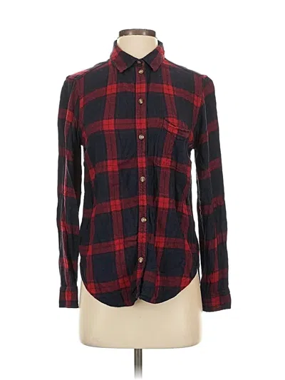 Pre-owned American Eagle Outfitters Long Sleeve Button Down Shirt In Red