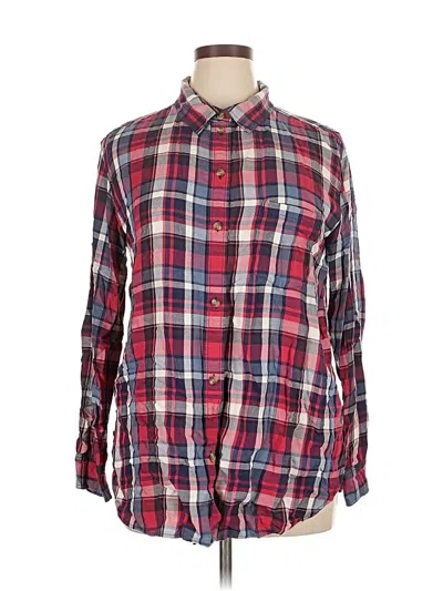 Pre-owned American Eagle Outfitters Long Sleeve Button Down Shirt In Red