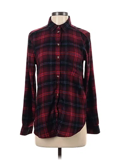 Pre-owned American Eagle Outfitters Long Sleeve Button Down Shirt In Red