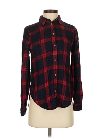 Pre-owned American Eagle Outfitters Long Sleeve Button Down Shirt In Red