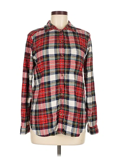 Pre-owned American Eagle Outfitters Long Sleeve Button Down Shirt In Red