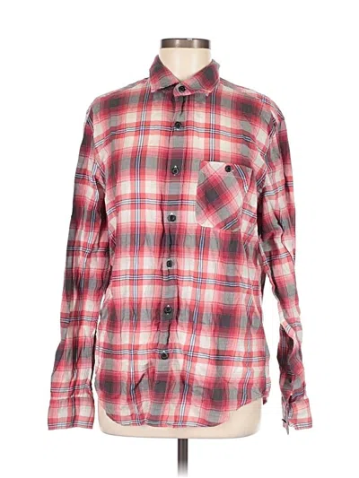 Pre-owned American Eagle Outfitters Long Sleeve Button Down Shirt In Red