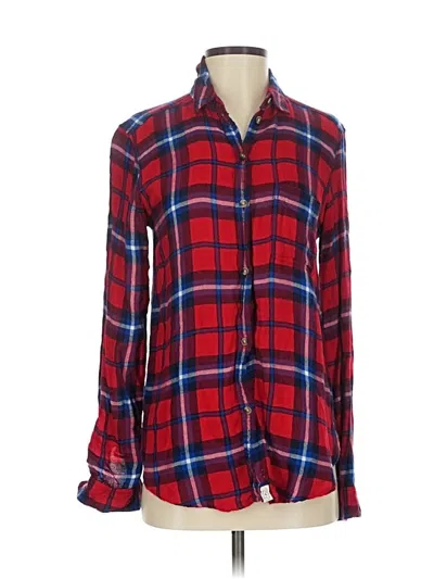 Pre-owned American Eagle Outfitters Long Sleeve Button Down Shirt In Red