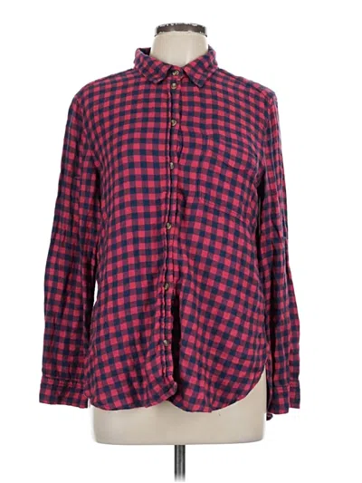 Pre-owned American Eagle Outfitters Long Sleeve Button Down Shirt In Red