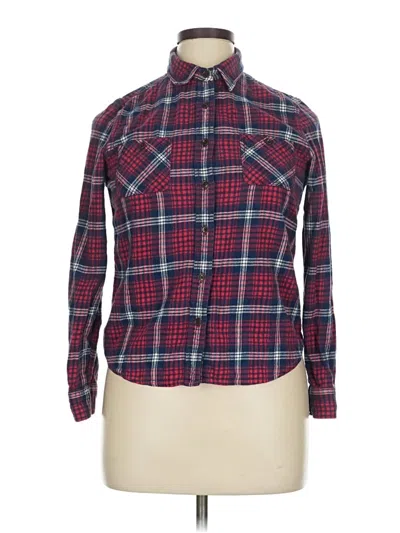 Pre-owned American Eagle Outfitters Long Sleeve Button Down Shirt In Red