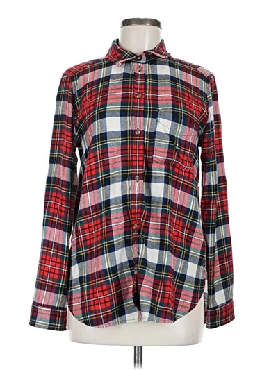 Pre-owned American Eagle Outfitters Long Sleeve Button Down Shirt In Red