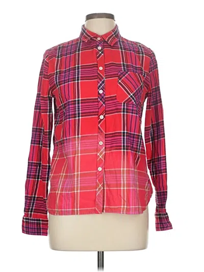 Pre-owned American Eagle Outfitters Long Sleeve Button Down Shirt In Red