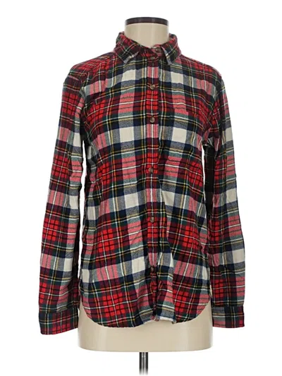 Pre-owned American Eagle Outfitters Long Sleeve Button Down Shirt In Red