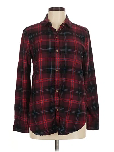 Pre-owned American Eagle Outfitters Long Sleeve Button Down Shirt In Red