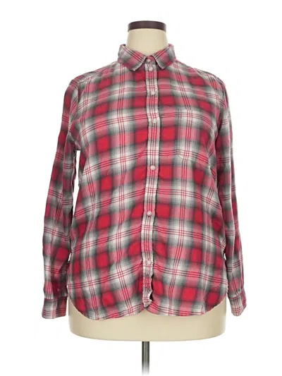 Pre-owned American Eagle Outfitters Long Sleeve Button Down Shirt In Red