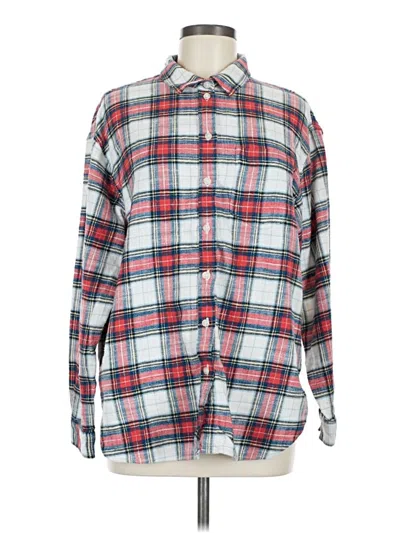 Pre-owned American Eagle Outfitters Long Sleeve Button Down Shirt In Red