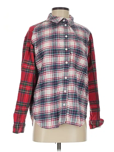 Pre-owned American Eagle Outfitters Long Sleeve Button Down Shirt In Red