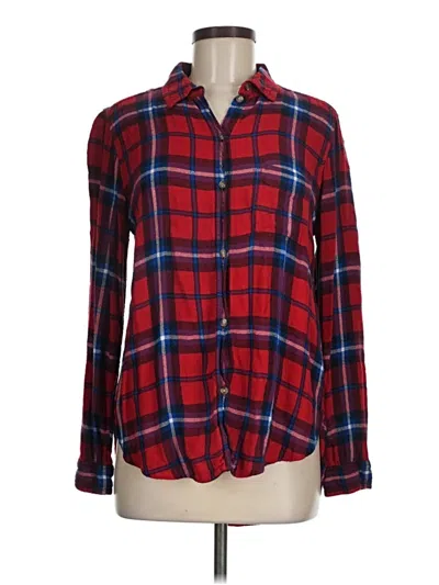 Pre-owned American Eagle Outfitters Long Sleeve Button Down Shirt In Red