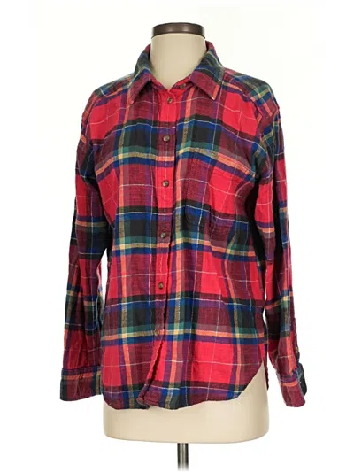 Pre-owned American Eagle Outfitters Long Sleeve Button Down Shirt In Red