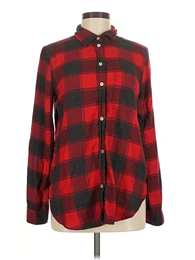 Pre-owned American Eagle Outfitters Long Sleeve Button Down Shirt In Red