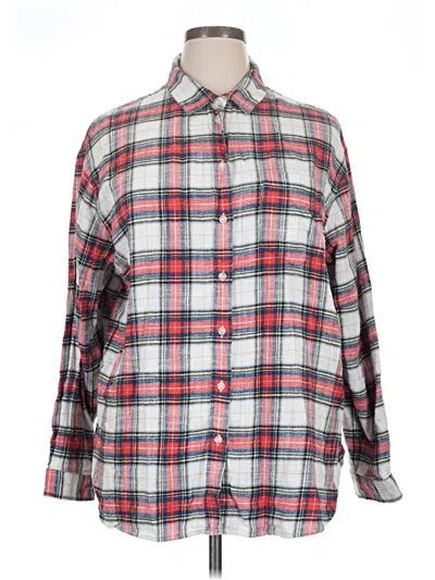 Pre-owned American Eagle Outfitters Long Sleeve Button Down Shirt In Red