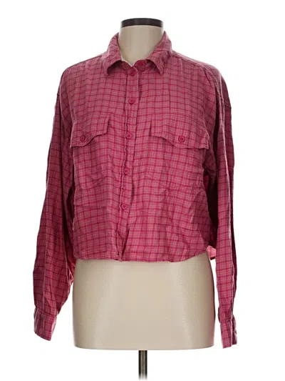 Pre-owned American Eagle Outfitters Long Sleeve Button Down Shirt In Red
