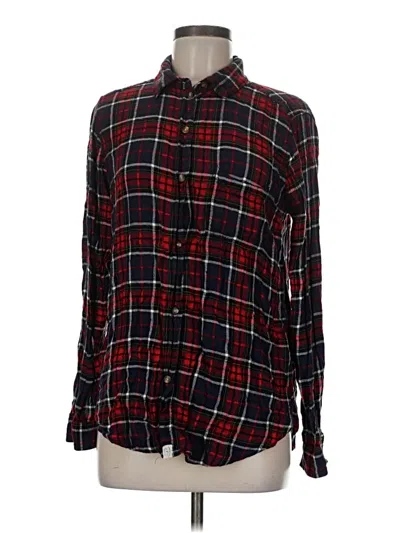 Pre-owned American Eagle Outfitters Long Sleeve Button Down Shirt In Red