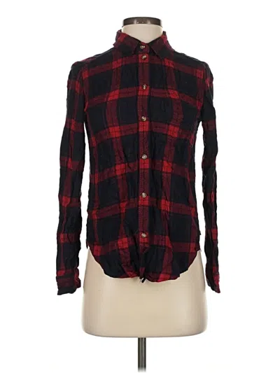 Pre-owned American Eagle Outfitters Long Sleeve Button Down Shirt In Red