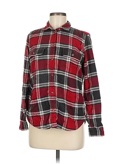 Pre-owned American Eagle Outfitters Long Sleeve Button Down Shirt In Red