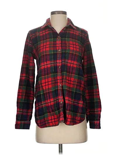 Pre-owned American Eagle Outfitters Long Sleeve Button Down Shirt In Red
