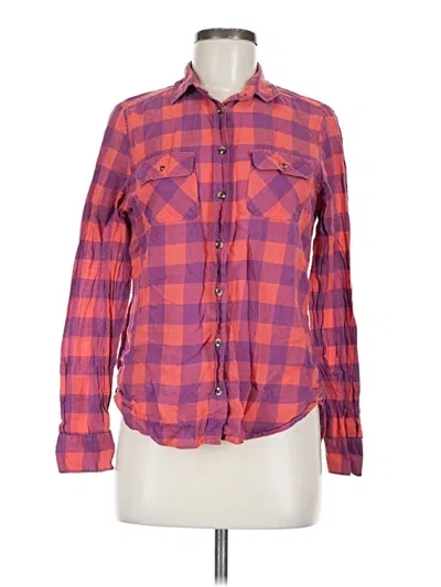 Pre-owned American Eagle Outfitters Long Sleeve Button Down Shirt In Red