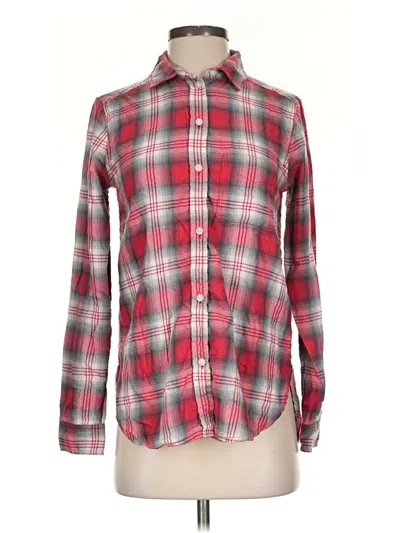 Pre-owned American Eagle Outfitters Long Sleeve Button Down Shirt In Red
