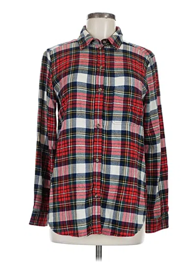Pre-owned American Eagle Outfitters Long Sleeve Button Down Shirt In Red