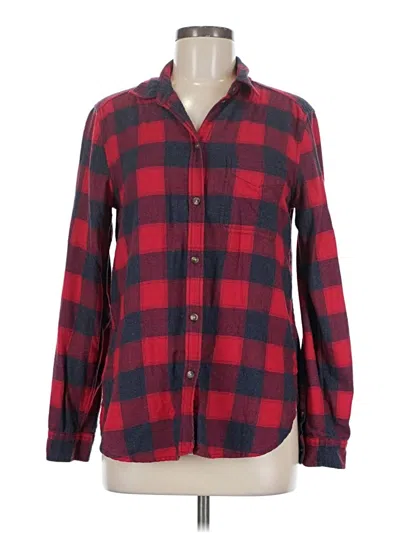 Pre-owned American Eagle Outfitters Long Sleeve Button Down Shirt In Red