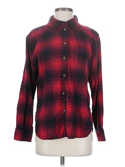 Pre-owned American Eagle Outfitters Long Sleeve Button Down Shirt In Red
