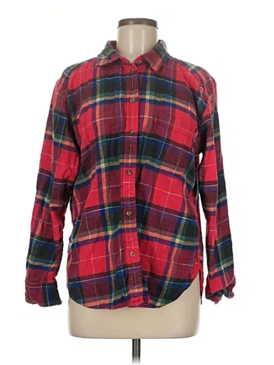 Pre-owned American Eagle Outfitters Long Sleeve Button Down Shirt In Red