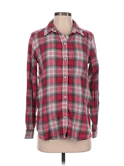 Pre-owned American Eagle Outfitters Long Sleeve Button Down Shirt In Red