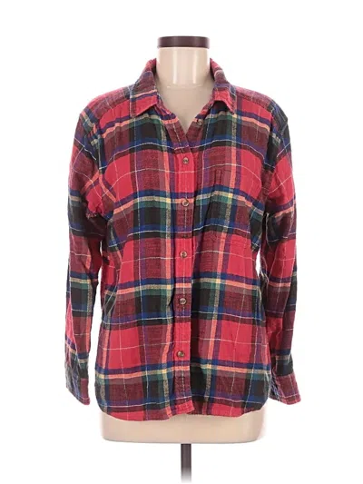 Pre-owned American Eagle Outfitters Long Sleeve Button Down Shirt In Red