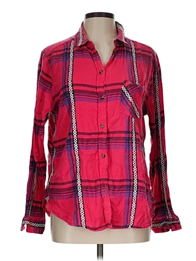 Pre-owned American Eagle Outfitters Long Sleeve Button Down Shirt In Red