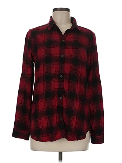 Pre-owned American Eagle Outfitters Long Sleeve Button Down Shirt In Red