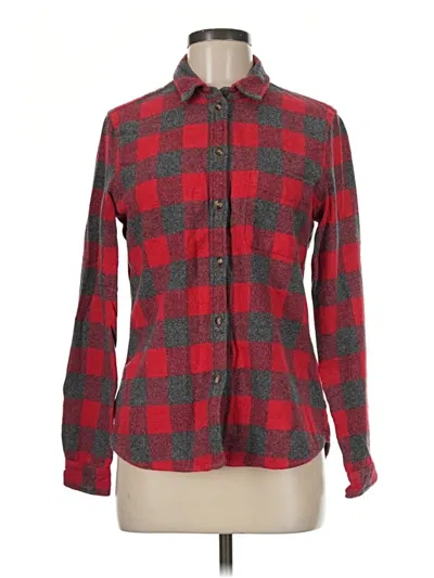 Pre-owned American Eagle Outfitters Long Sleeve Button Down Shirt In Red