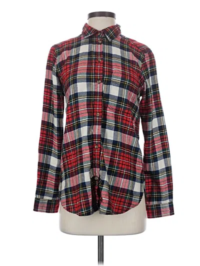 Pre-owned American Eagle Outfitters Long Sleeve Button Down Shirt In Red
