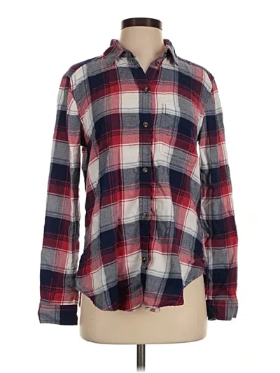 Pre-owned American Eagle Outfitters Long Sleeve Button Down Shirt In Red