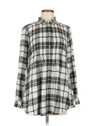 Pre-owned American Eagle Outfitters Long Sleeve Button Down Shirt In Silver