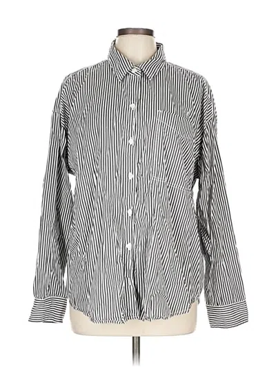 Pre-owned American Eagle Outfitters Long Sleeve Button Down Shirt In Silver