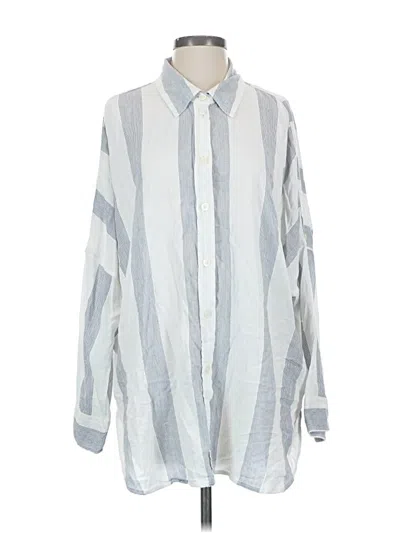 Pre-owned American Eagle Outfitters Long Sleeve Button Down Shirt In Silver