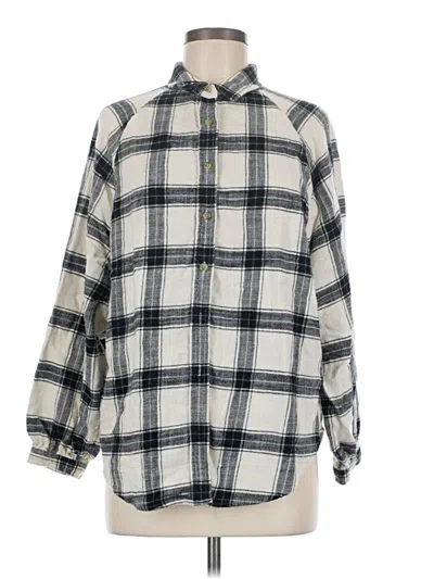 Pre-owned American Eagle Outfitters Long Sleeve Button Down Shirt In Silver