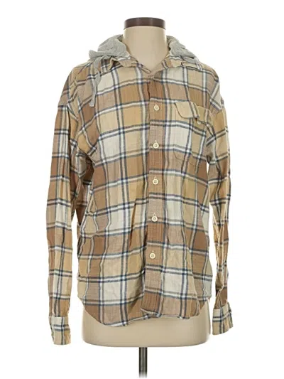 Pre-owned American Eagle Outfitters Long Sleeve Button Down Shirt In Tan