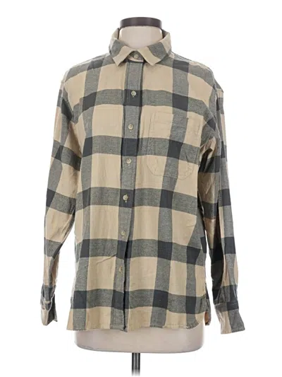 Pre-owned American Eagle Outfitters Long Sleeve Button Down Shirt In Tan